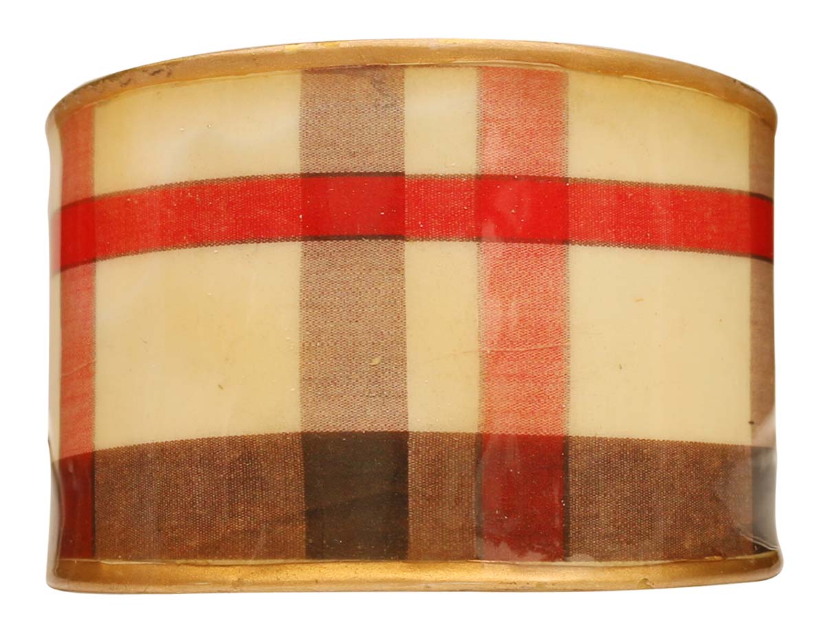 2.6” Brass Cuff Bracelet with Colorful Chequered Pattern - Antique-Look Accessories / Jewelry / Gifts for Her - Buy in Bulk Wholesale